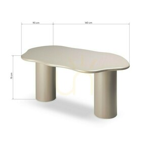 Masă de sufragerie LUXE de 160 cm, bej închis, cu forme rotunjite, de la Nova Nook 5 Masă de sufragerie LUXE de 160 cm, bej închis, cu forme rotunjite, de la Nova Nook small 5