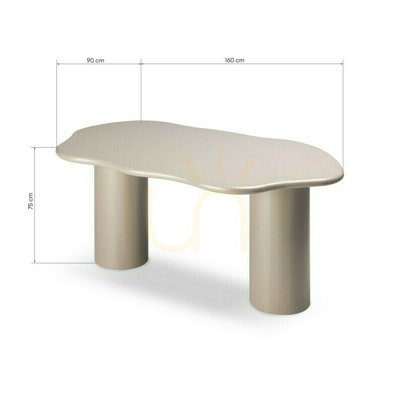 Verifica Masă de sufragerie LUXE de 160 cm, bej închis, cu forme rotunjite, de la Nova Nook Masă de sufragerie LUXE de 160 cm, bej închis, cu forme rotunjite, de la Nova Nook