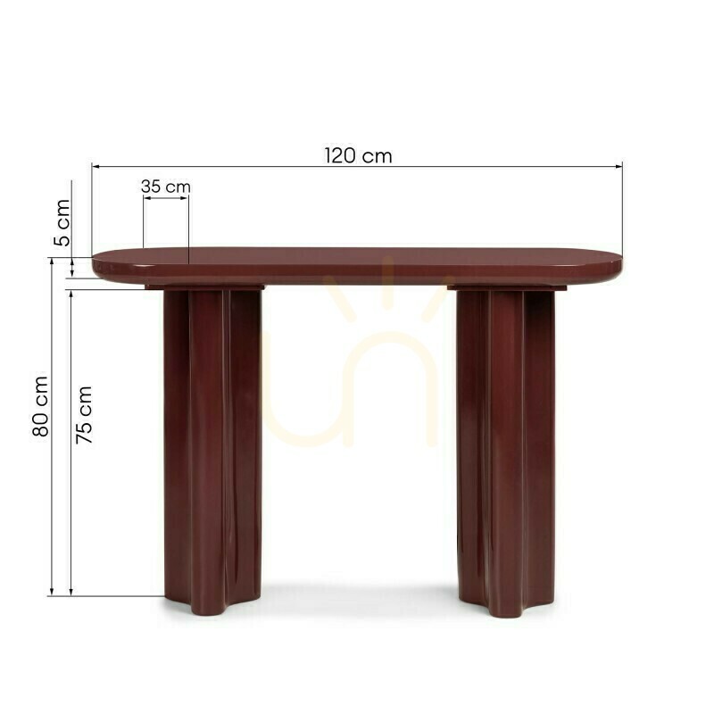 Spectacol Birou/consolă HALO de 120 cm, maro-burgund, lucios, Nova Nook Birou/consolă HALO de 120 cm, maro-burgund, lucios, Nova Nook