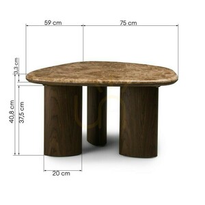 Măsuță de cafea ELLE de 75 cm, nuc închis/marmură Nova Nook small 6