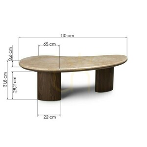Măsuță de cafea ELLE, 110 cm, nuc închis/marmură Nova Nook small 6