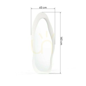 Oglindă de podea MIRAM cu iluminare LED, 63 x 160 cm, formă neregulată, albă Nova Nook small 6