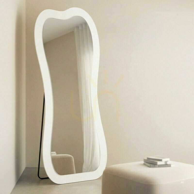 Vedere Oglindă de podea CELLO cu iluminare LED, 63 x 160 cm, formă neregulată, albă, Nova Nook Oglindă de podea CELLO cu iluminare LED, 63 x 160 cm, formă neregulată, albă, Nova Nook