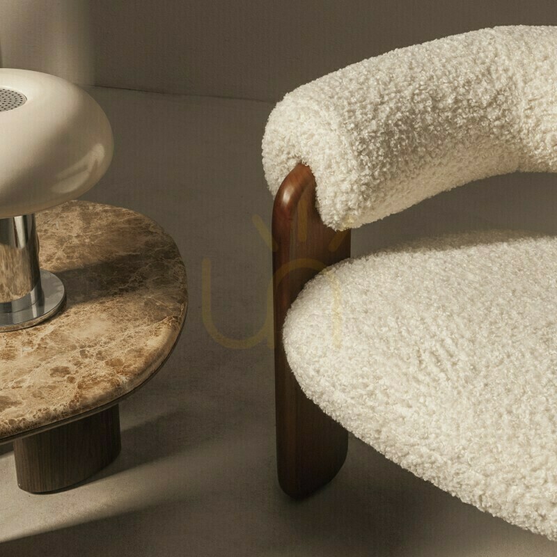previzualizare Fotoliu LOLE, crem/nuc, Nova Nook Bouclé Fotoliu LOLE, crem/nuc, Nova Nook Bouclé