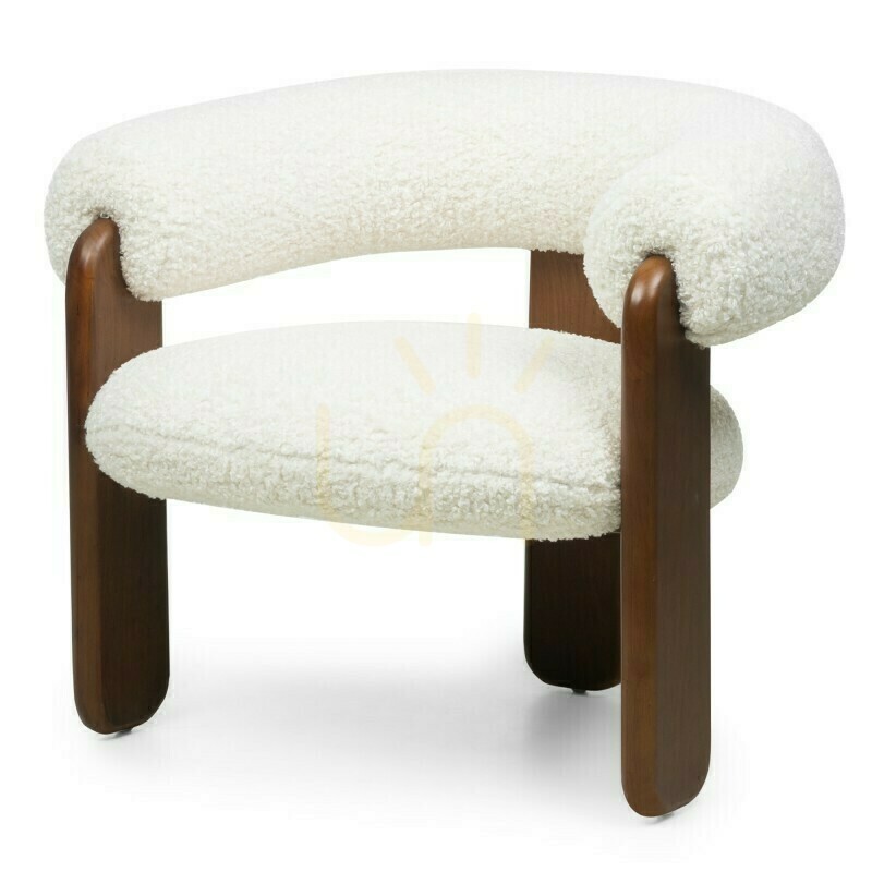 Afişa Fotoliu LOLE, crem/nuc, Nova Nook Bouclé Fotoliu LOLE, crem/nuc, Nova Nook Bouclé