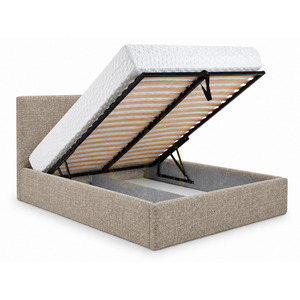 Pat tapițat SEMPLICE cu spațiu de depozitare – 160x200 – GAVA 11 – Gri-bej Nova Nook small 3