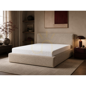 Pat tapițat SEMPLICE cu spațiu de depozitare – 160x200 – GAVA 03 BEIGE Nova Nook small 1