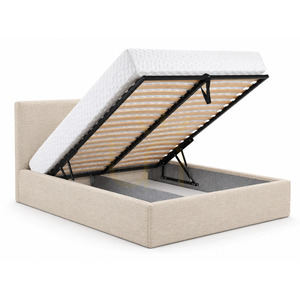Pat tapițat SEMPLICE cu spațiu de depozitare – 160x200 – GAVA 03 BEIGE Nova Nook small 3