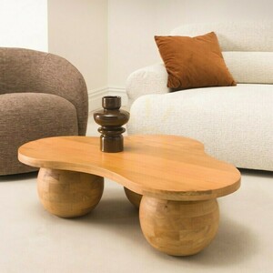 Măsuță de cafea OBIG, lemn de mango, culoare naturală, forme rotunjite, de la Nova Nook 1 Măsuță de cafea OBIG, lemn de mango, culoare naturală, forme rotunjite, de la Nova Nook small 1