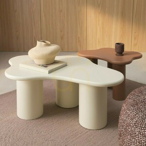 Măsuță de cafea CHIC de 100 cm, forme rotunjite, alb lăptos Nova Nook 1 Măsuță de cafea CHIC de 100 cm, forme rotunjite, alb lăptos Nova Nook small 1