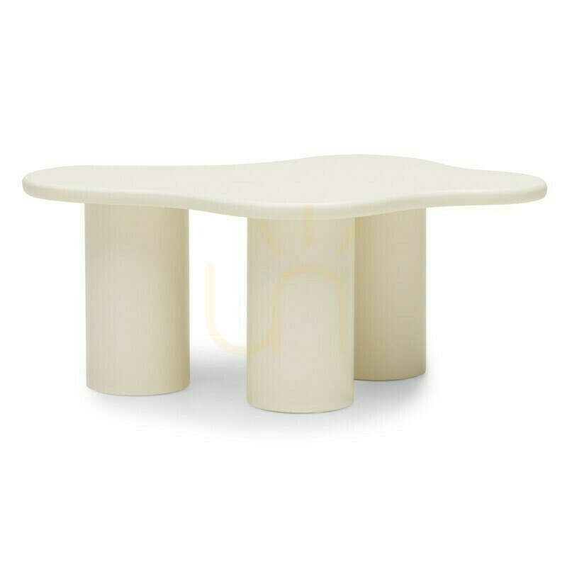 Vedere Măsuță de cafea CHIC de 100 cm, forme rotunjite, alb lăptos Nova Nook Măsuță de cafea CHIC de 100 cm, forme rotunjite, alb lăptos Nova Nook