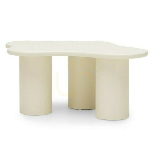 Verifica Măsuță de cafea CHIC de 100 cm, forme rotunjite, alb lăptos Nova Nook