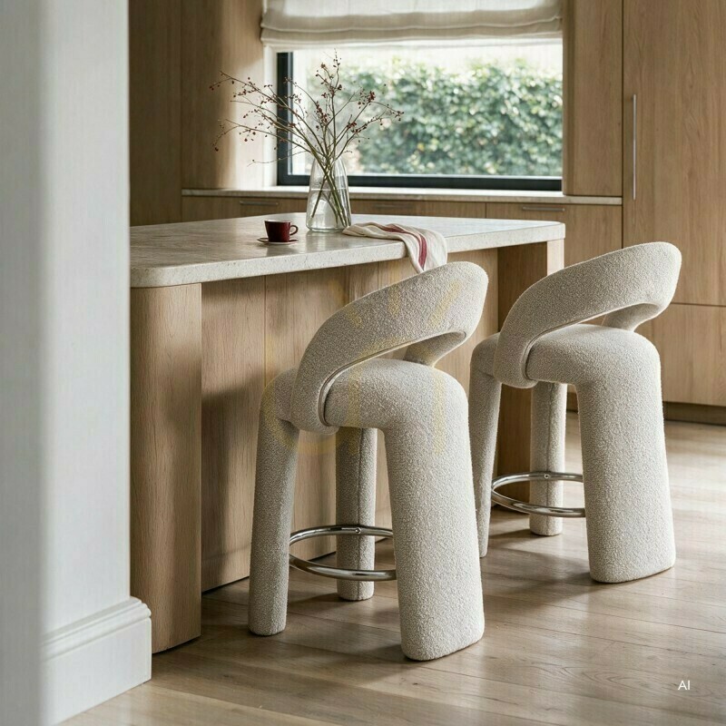 Vedere Set de 2 taburete tapițate LISE, în nuanțe de bej și crem; cantitate minimă de comandă – 2 bucăți, Nova Nook Set de 2 taburete tapițate LISE, în nuanțe de bej și crem; cantitate minimă de comandă – 2 bucăți, Nova Nook