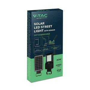 Lampă stradală solară cu LED V-TAC de 40 W, negru, IP65, 150 lm/W, CCT VT-ST43, 6000 lm 5 Lampă stradală solară cu LED V-TAC de 40 W, negru, IP65, 150 lm/W, CCT VT-ST43, 6000 lm small 5