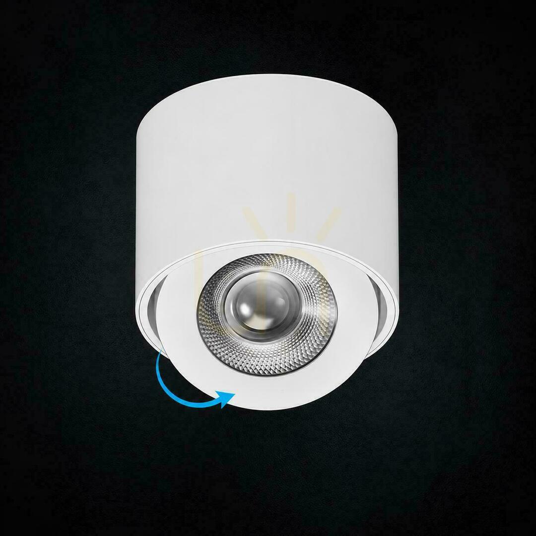 Vedere Spot de perete orientabil cu LED CREE V-TAC, 18 W, CRI 90+, CCT, IP44, alb, VT-110018CCT, 1350 lm, garanție de 6 ani Spot de perete orientabil cu LED CREE V-TAC, 18 W, CRI 90+, CCT, IP44, alb, VT-110018CCT, 1350 lm, garanție de 6 ani