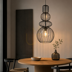 Lampa suspendată Kago Black 1 Xe27 small 3