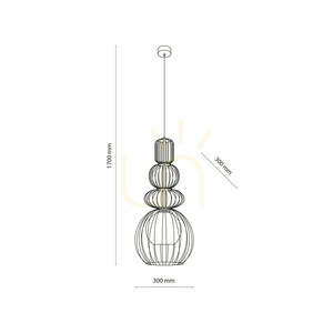 Lampa suspendată Kago Black 1 Xe27 small 9