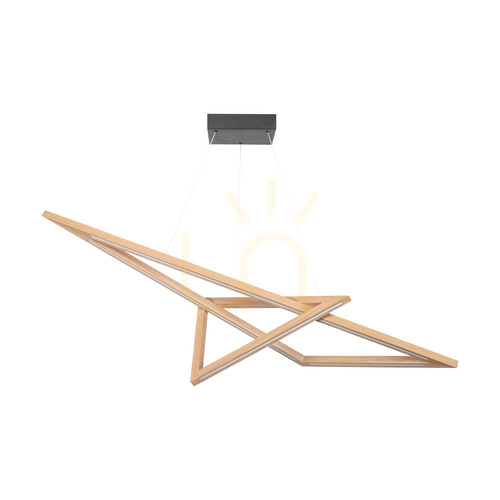 Verifica Lampa suspendată Vinci, stejar uleiat/negru, 2xLED 49 W, lumină orientabilă în sus și în jos, 155 cm