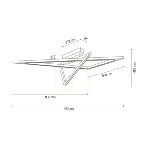Lampa de tavan Vinci, stejar uleiat/nichel mat, 2xLED, 48 W, 155 cm small 4