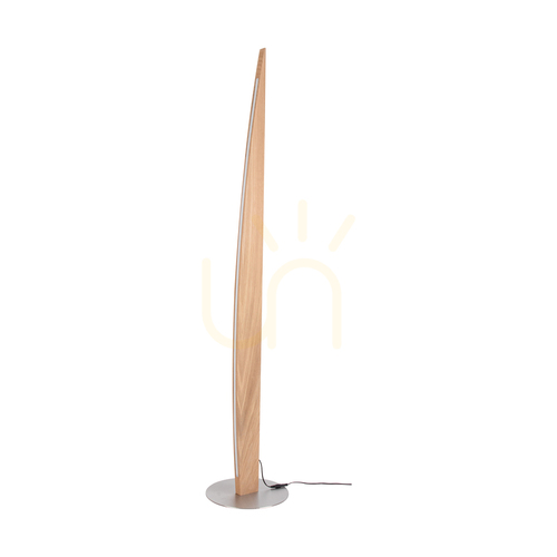 Verifica Lampa de podea Dubai, stejar uleiat/nichel mat, 1xLED 33 W, Ø30 cm