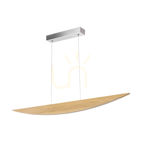 Verifica Lampă suspendată Dubai, stejar uleiat/nichel mat, 1xLED 23 W, lumină orientabilă în sus și în jos, 117 cm