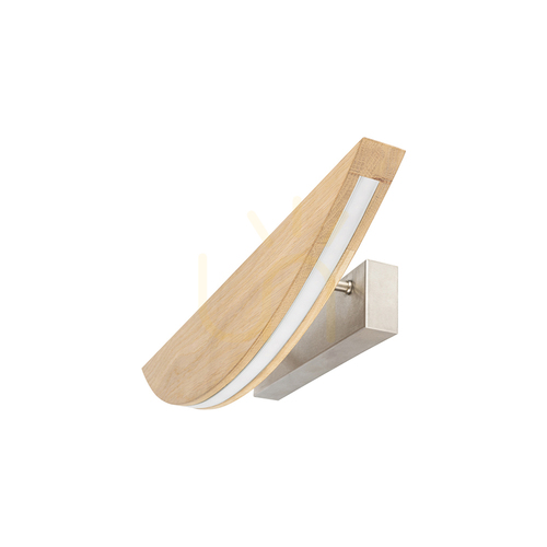 Verifica Aplică de perete Dubai, stejar uleiat/nichel mat, 1xLED 12,5 W, 56 cm