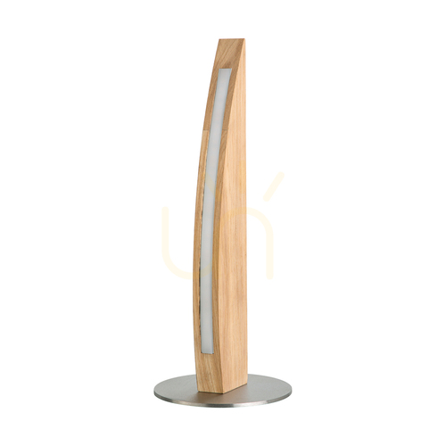 Verifica Lampa de masă Dubai, stejar uleiat/nichel mat, 1xLED 8 W, Ø15 cm