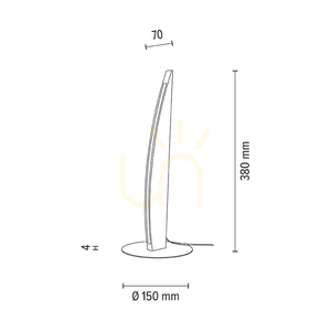 Lampa de masă Dubai, stejar tratat cu ulei/negru, 1xLED 8 W, Ø15 cm small 1