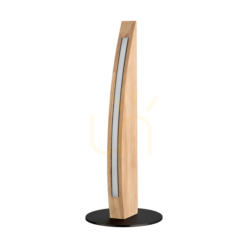 Verifica Lampa de masă Dubai, stejar tratat cu ulei/negru, 1xLED 8 W, Ø15 cm