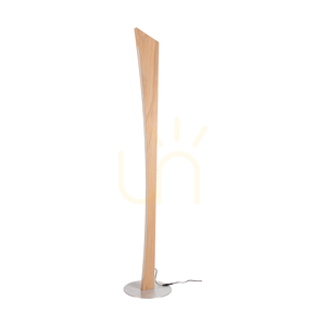 Lampa de podea Ziad, stejar uleiat/nichel mat, 1xLED 33 W, Ø30 cm small 0