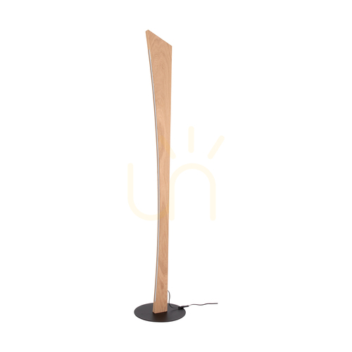 Verifica Lampa de podea Ziad, stejar uleiat/negru, 1xLED 33 W, Ø30 cm