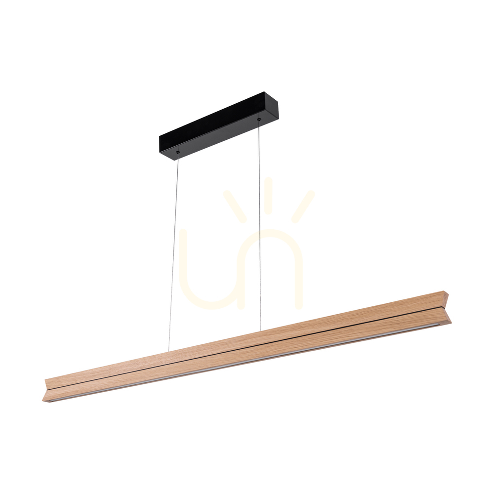 Verifica Lampă suspendată dublă, stejar uleiat/negru, 3xLED 29 W, lumină orientabilă în sus și în jos, 120 cm Lampă suspendată dublă, stejar uleiat/negru, 3xLED 29 W, lumină orientabilă în sus și în jos, 120 cm