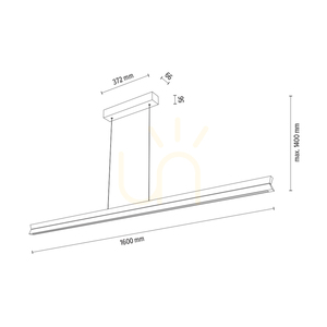 Lampă suspendată Brinova TWIN 160 cm, stejar uleiat și negru, LED 42 W 3000 K, lumină în sus și în jos small 3