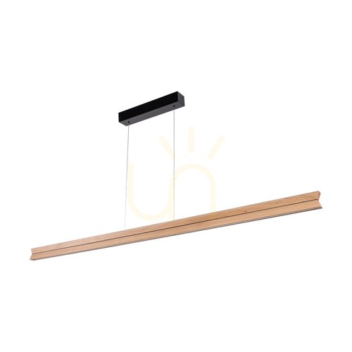 Verifica Lampă suspendată Brinova TWIN 160 cm, stejar uleiat și negru, LED 42 W 3000 K, lumină în sus și în jos
