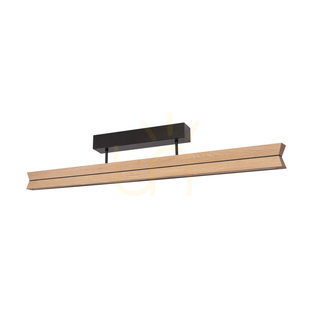 Verifica Lampă dublă de tavan, stejar uleiat/negru, 3 LED-uri, 23 W, 100 cm Lampă dublă de tavan, stejar uleiat/negru, 3 LED-uri, 23 W, 100 cm