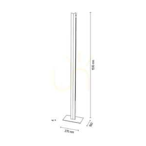 Lampă de podea dublă, stejar uleiat/nichel mat, 2xLED 36 W, 27 cm small 3