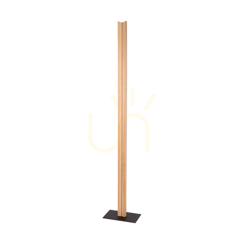 Verifica Lampă de podea dublă, stejar uleiat/negru, 2xLED, 36 W, 27 cm
