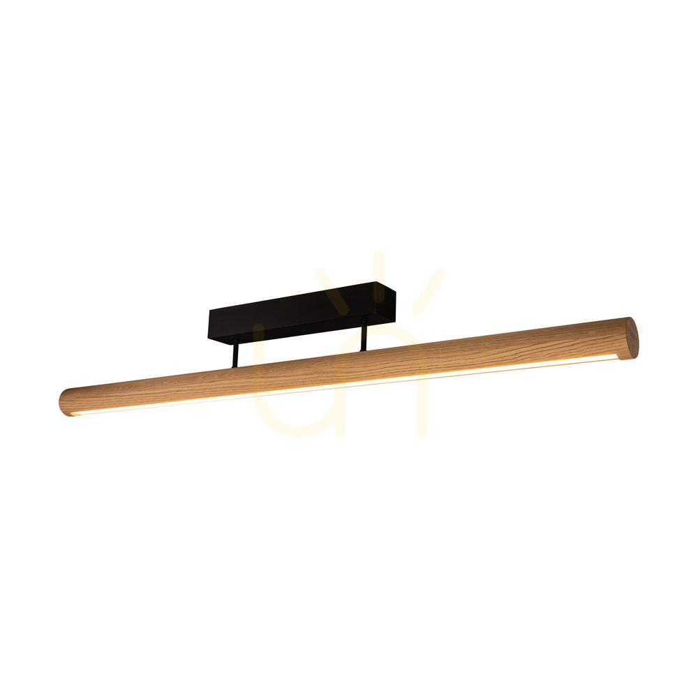 Vedere Lampa de tavan Conor, stejar uleiat/negru, 1xLED 34,5 W, iluminare în sus și în jos, 120 cm Lampa de tavan Conor, stejar uleiat/negru, 1xLED 34,5 W, iluminare în sus și în jos, 120 cm