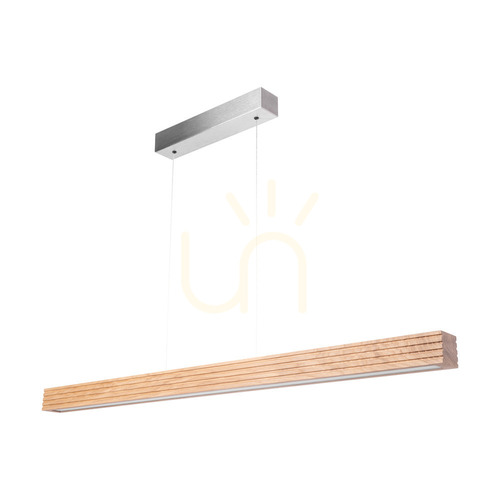 Verifica Lampă suspendată Riflet, stejar uleiat/nichel mat, 3 LED-uri, 47 W, iluminare în sus și în jos, 120 cm