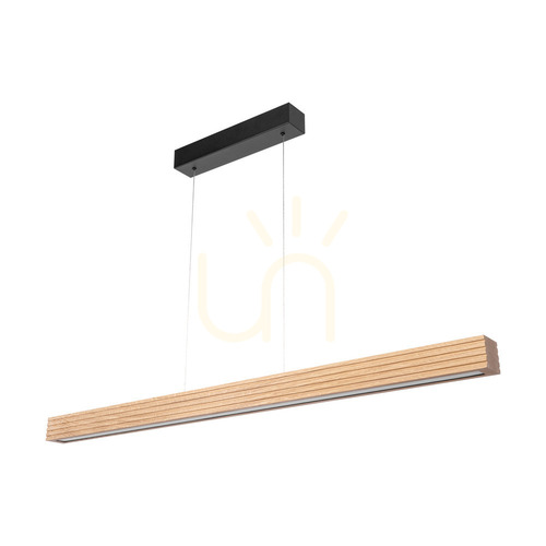 Verifica Lampa suspendată Riflet, stejar uleiat/negru, 3 LED-uri, 47 W, iluminare în sus și în jos, 120 cm