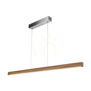 Lampă suspendată Riflet, stejar uleiat/nichel mat, 3 LED-uri, 28 W, lumină orientabilă în sus și în jos, 120 cm small 1