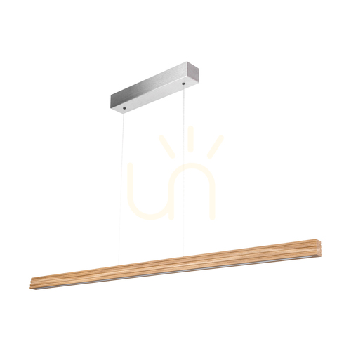 Verifica Lampă suspendată Riflet, stejar uleiat/nichel mat, 3 LED-uri, 28 W, lumină orientabilă în sus și în jos, 120 cm