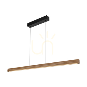 Lampa suspendată Riflet, stejar uleiat/negru, 3 LED-uri, 28 W, lumină orientabilă în sus și în jos, 120 cm small 1