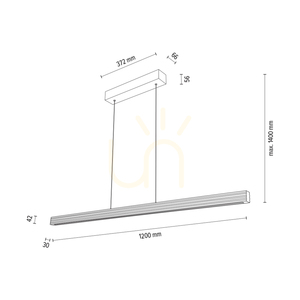 Lampa suspendată Riflet, stejar uleiat/negru, 3 LED-uri, 28 W, lumină orientabilă în sus și în jos, 120 cm small 3