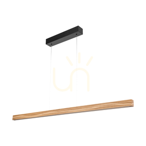 Lampa suspendată Riflet, stejar uleiat/negru, 3 LED-uri, 28 W, lumină orientabilă în sus și în jos, 120 cm small 0