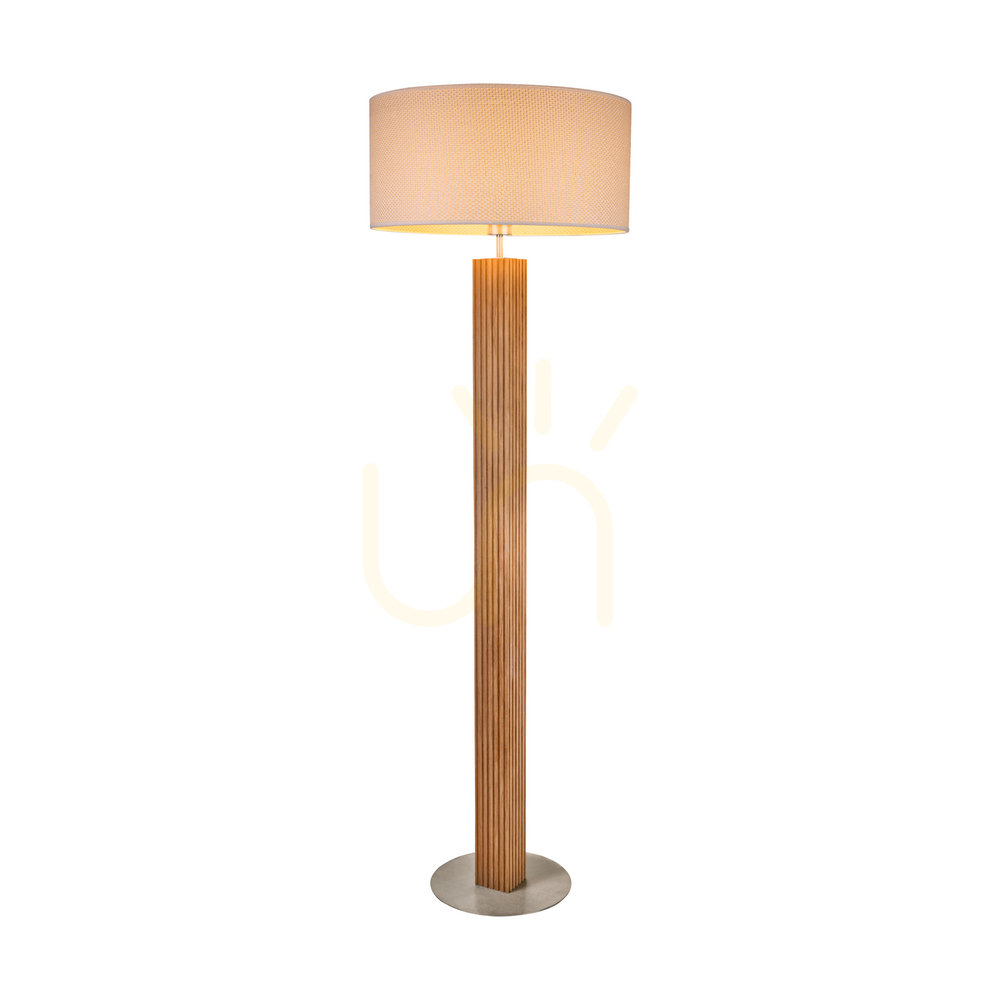 Vedere Lampa de podea Riflet, stejar uleiat/nichel mat, abajur crem și argintiu, 1xE27, Ø50 cm Lampa de podea Riflet, stejar uleiat/nichel mat, abajur crem și argintiu, 1xE27, Ø50 cm