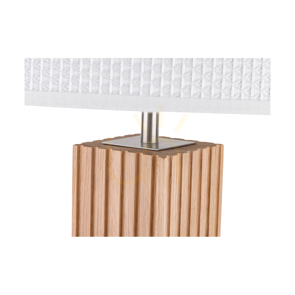 previzualizare Lampa de podea Riflet, stejar tratat cu ulei/nichel mat, abajur alb, 1xE27, Ø50 cm Lampa de podea Riflet, stejar tratat cu ulei/nichel mat, abajur alb, 1xE27, Ø50 cm