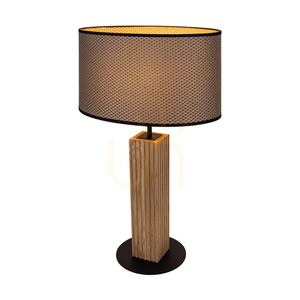 Lampa de masă Riflet, stejar uleiat/negru, abajur maro-negru-auriu, 1xE27, 36 cm 1 Lampa de masă Riflet, stejar uleiat/negru, abajur maro-negru-auriu, 1xE27, 36 cm small 1