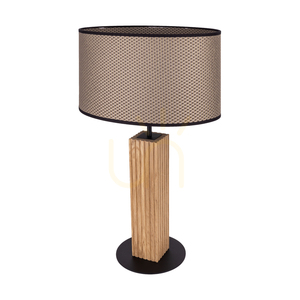 Lampa de masă Riflet, stejar uleiat/negru, abajur maro-negru-auriu, 1xE27, 36 cm 0 Lampa de masă Riflet, stejar uleiat/negru, abajur maro-negru-auriu, 1xE27, 36 cm small 0