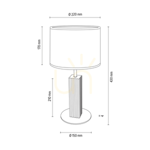 Lampa de masă Riflet, stejar uleiat/nichel mat, abajur alb, 1xE27, Ø22 cm small 3